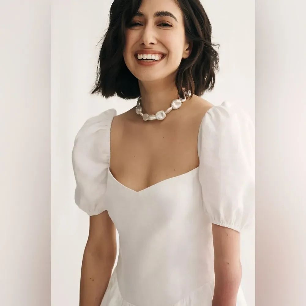 Reformation Davila Linen Midi Dress NWT - Picture 3 of 13